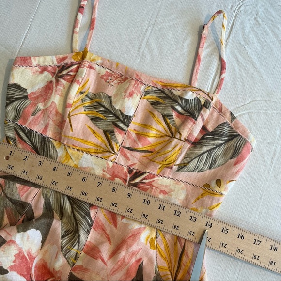 Joie 100% Linen Phara Floral Handkerchief Hem spaghetti Strap Dress Sz 6 (hh) - Picture 14 of 16